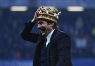 LONDON, ENGLAND - MAY 15:  Chelsea manager Antonio Conte celebrates at the end of the Premier League match between Chelsea and Watford at Stamford Bridge on May 15, 2017 in London, England.  (Photo by Shaun Botterill/Getty Images)